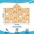 thumbnail image 2 of Corgi Dog and Footprints Hooded Bath Towel，50"x30" for Ages 3 To 12 Kids, Quick Dry Lightweight Soft Microfiber Hood Beach Towel Cover Up for Kids, 2 of 7