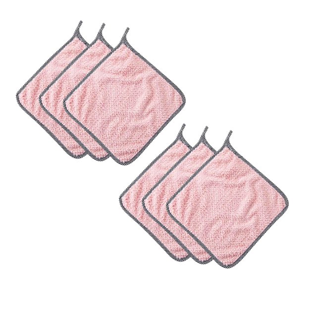 Oleegame 2PC Ten Dollar Items 3PCS Kitchen Daily Dish Towel Dish Cloth Kitchen Rag Non-Stick Oil Absorbent Pink