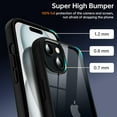thumbnail image 2 of Shockproof Clear Case for iPhone 15 Plus, [Not Yellowing] [10FT Military Drop Protection] Hard Clear Back Silicone Edge Four Corner Airbags Drop Protection Phone Cover, 6.7 inch, Black, 2 of 8