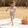 thumbnail image 5 of kaprioy Baby Boy Clothes Toddler Baby Boy Clothes 12 18 24 Month 2T 3T Summer Outfit Stripe Waffle Knit Sleeveless Vests Shirts Shorts Set, 5 of 8