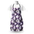 thumbnail image 3 of Floral Apron, Plumeria Flowers and Toucan Bird Hand Drawn Demonstration on Violescent Backdrop, Unisex Kitchen Bib with Adjustable Neck for Cooking Gardening, Adult Size, Grey and White, by Ambesonne, 3 of 4
