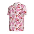 thumbnail image 2 of Rocae Strawberry Popsicle for Men's Short Sleeve Polo Shirt, Quick Drying Performance Moisture Wicking Sports Men's Golf Shirt Medium, 2 of 9