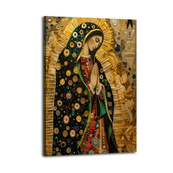 Our Lady of Guadalupe Art Print - Mystical Virgin Mary Poster Wrapped Wooden Frame Wall Decor,,Canvas Wall Art for Living Room,Bedroom,Office,Ready to Hang