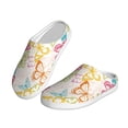 thumbnail image 2 of Fotbe Retro Colorful Butterfly Pattern Women's Fuzzy Curly Fur Memory Foam Loafer Slippers Indoor Outdoor Slippers Winter Home Shoes-40/41, 2 of 7