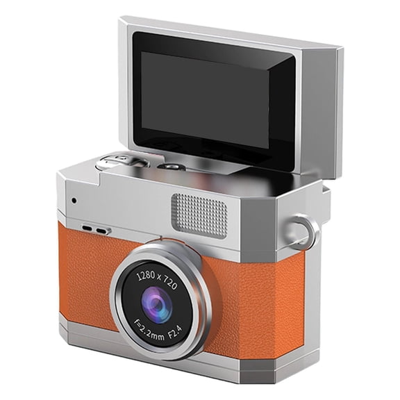 LeeQinersw CCD Camera 0.96 inch Display Screen Accessory Mini for Travel Students Beginners Orange
