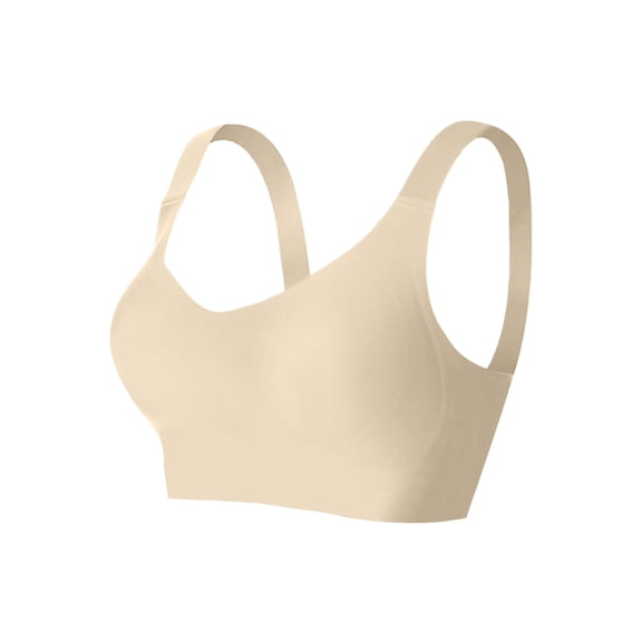 Gkeoshab Sports Bras for Women Women's High Support Wireless Bra Comfort Bralette Breathable Beige L