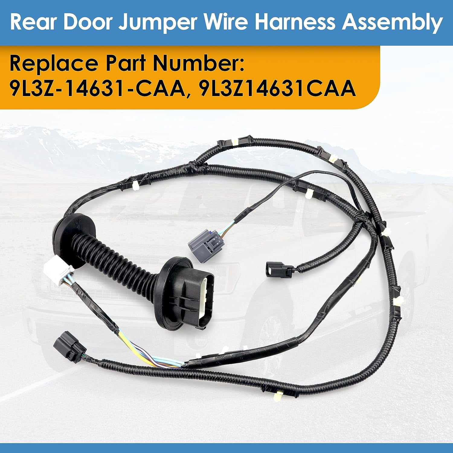 Driver Side LH Rear Door Jumper Wire Assembly Compatible with 2009-2014 Ford F150 Crew Cab Replace