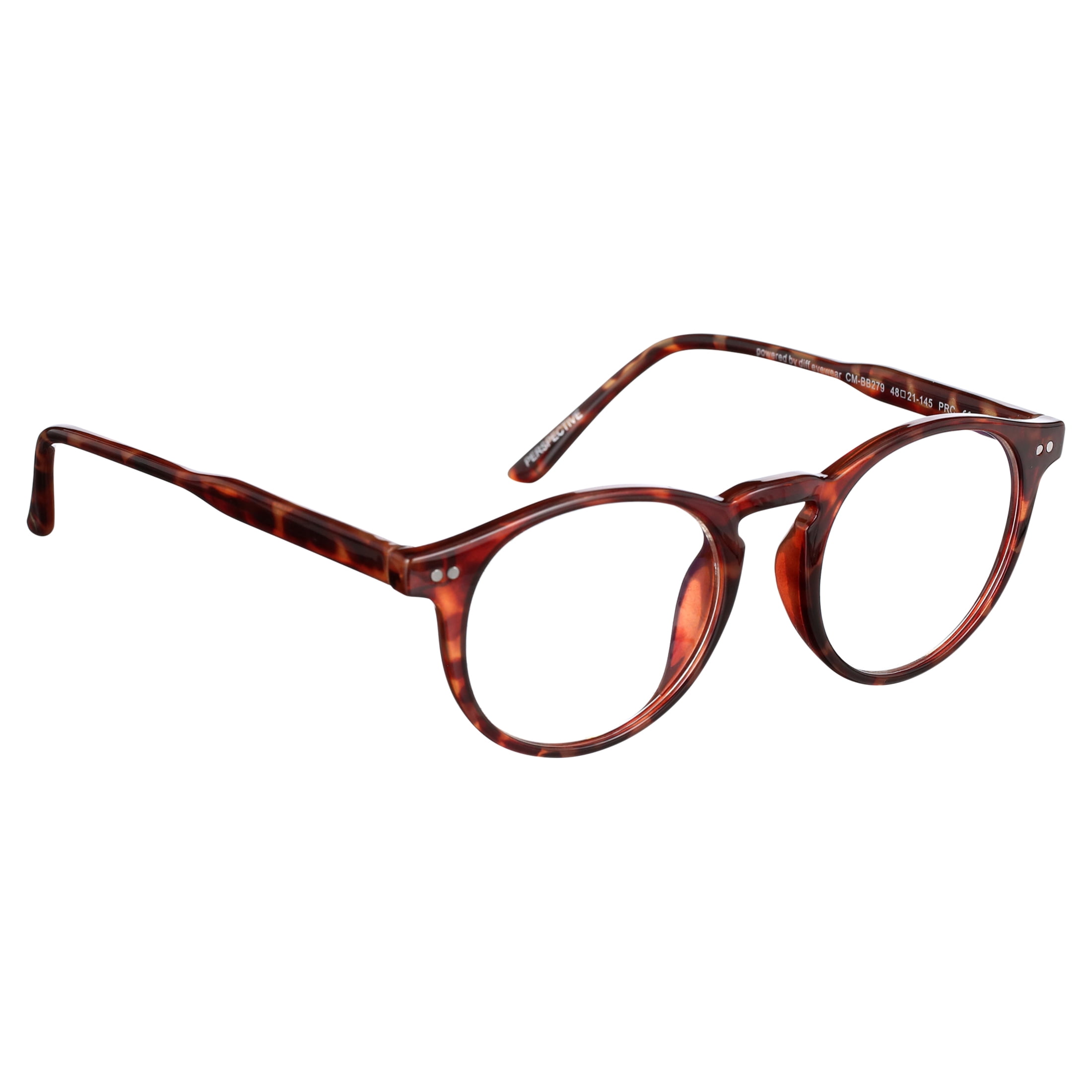 (2 pack) Women's Health Perspective Blue Light Blocking Glasses for Computer UV and Gaming Protection by DIFF Eyewear Caramel Tortoise