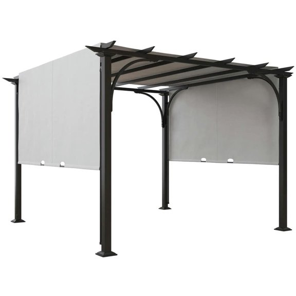 Resenkos Outdoor Garden Gazebo, Sunshade Gazebo Canopy,10' x 10' Patio Pergola with Weather-Resistant Steel Frame, White