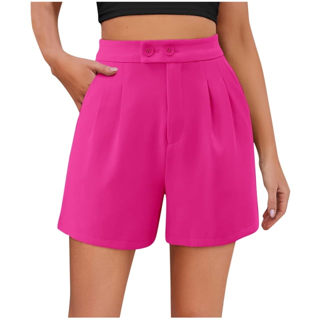 FNFYFH Liquidation Shorts de Course d'Été Amples pour Femmes Respirants, Rose Vif