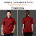thumbnail image 2 of Cateissary Camisas de uniforme de Chef de algodón para hombres, abrigo de Chef, botones de delantal con bolsillos delanteros, bandas para el Type4 NO4, 2 of 6