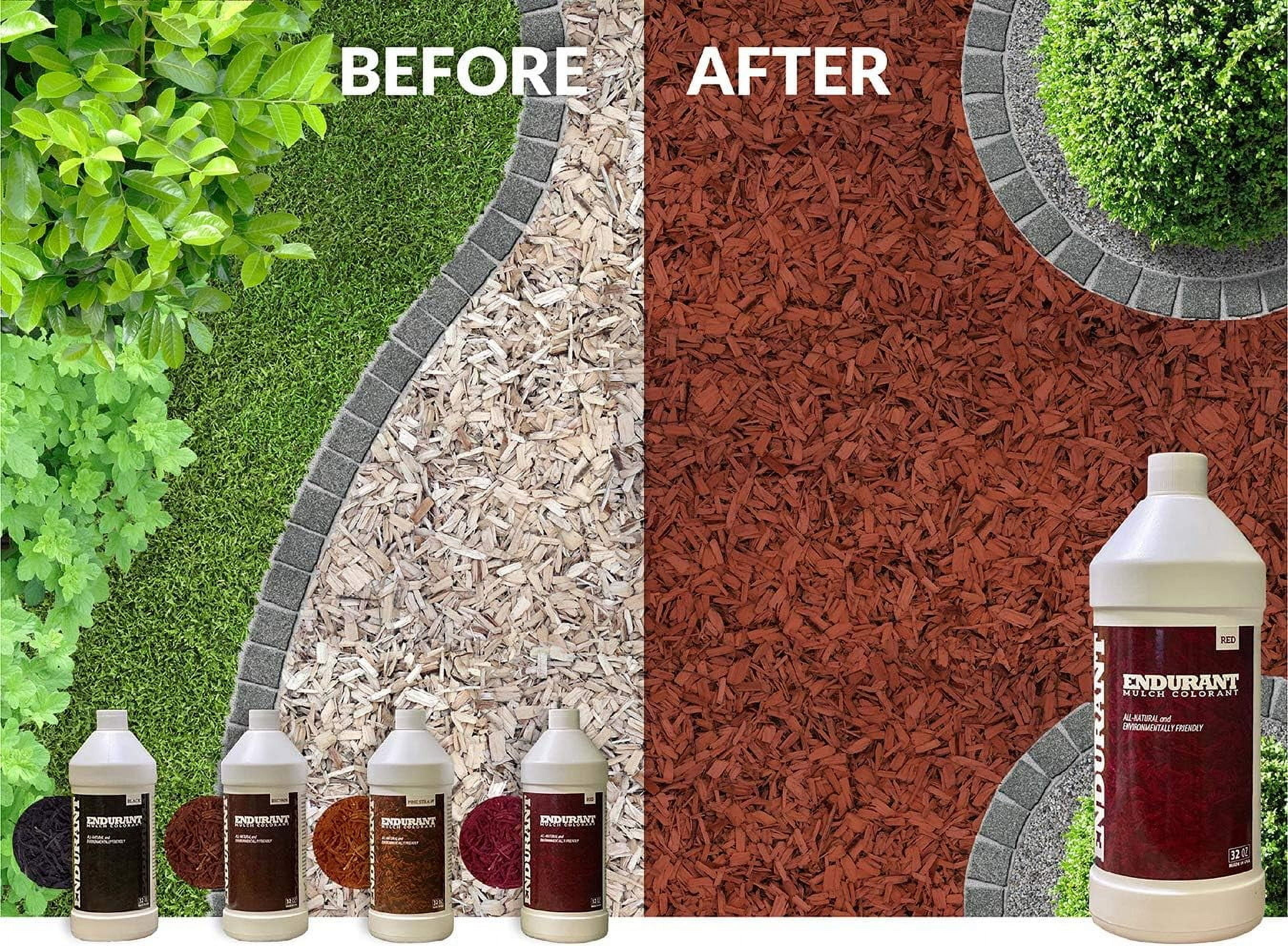 Geoponics Mulch Dye Concentrate Color Renewal – Mulch Paint Revitalizes Approximately 1,000 Sq Ft of Faded Mulch to Instantly Transform Landscaping (32 oz) (Red)