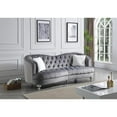 thumbnail image 2 of Passion Furniture PF-G755-S Jewel 90 in. Flared Arm Velvet Straight Sofa in Gray, 2 of 5
