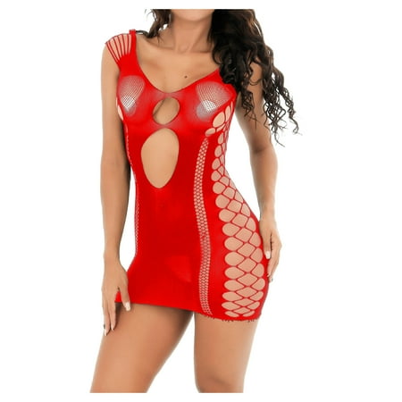

Lingerie for Women Women Fashion Net Bodysuit Nightwear Lingerie Underwear Bra Red