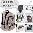 thumbnail image 6 of HUIACONG Camo Bow Print Backpack for Teen Girls 8-16, Adjustable Padded Straps School Bag, Water Resistant Multi Pocket Large Capacity Bookbag for School Travel Daily Use, 6 of 7