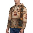 thumbnail image 3 of Lsque Whimsical Flower Crown Maiden Pattern Casual Men's Hoodie,Hooded Sweatshirt with Kangaroo Pocket,Pullover Hoodie-Small, 3 of 7