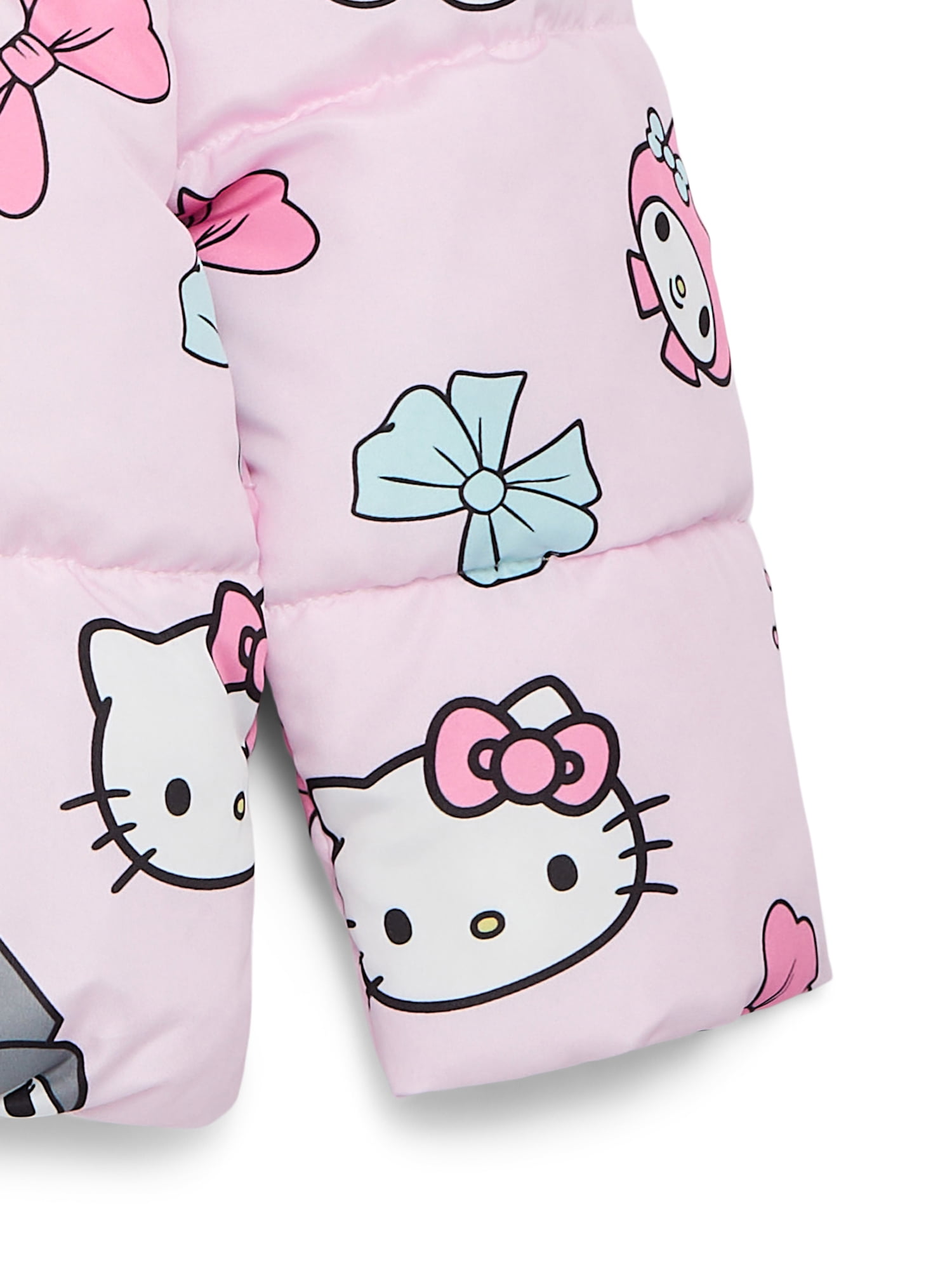 Hello Kitty and Friends Girls Print Zip Puffer Jacket, Lightweight, Sizes 4-18