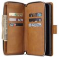 thumbnail image 2 of Allytech Samsung Galaxy Note 20 Ultra Wallet Case with 9 Card Slots & Zipper Pouch for Women Men, Magnetic Closure Kickstand Durable PU Leather Wristlet Strap Folio Flip Luxury Cover - Brown, 2 of 10