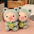 thumbnail image 4 of Kawaii Transformed Cosplay Frog Unciorn Tiger Rabbit Boab Tea Piggy Plush Toy Girl Plushies Sleep Ragdoll Doll Birthday Gift, 4 of 6