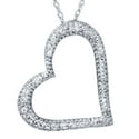 Pompeii3 Pave Diamond Heart Shape Pendant Necklace 10K (White Gold)