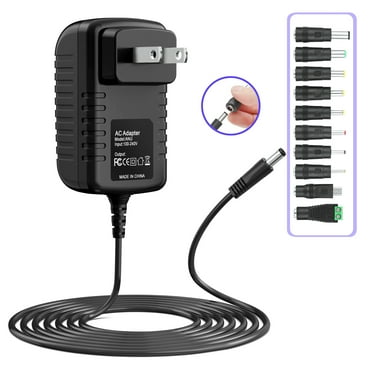 K-MAINS 15V 2A 1.5A Switching Power Supply 30W Power Cord 10 Multi Jacks Adaptor Replacement Regulated 15.0V AC/DC Adapter 15V 2000mA 1500mA 1300mA Charger Transformer Plug