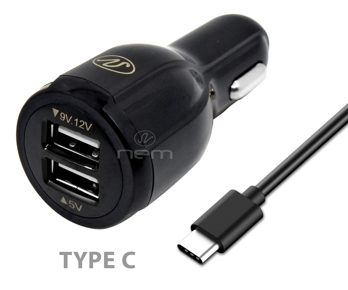 Quick Car Charger Kit Compatible with Huawei Mate 10 Pro Phones Dual USB  4.3 Amp Car Charger with Feet Type C USB Cable Black Walmart Canada