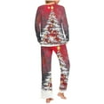 thumbnail image 4 of asdoklhq Winter Pajamas for Women Ladies' Christmas Printed Round Neck Pocket Top Pants Home Clothes Pajamas Set Red M, 4 of 6