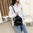 thumbnail image 4 of Mochila de cuero de PU para mujer de color sólido, bolso diario, bolsos de hombro (negro A) Likrtyny Para estrenar, 4 of 8