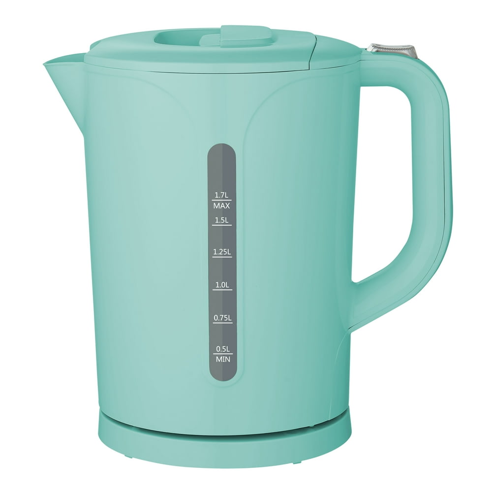 Mainstays 1.7 Liter Plastic Electric Kettle, Mint