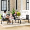 thumbnail image 2 of Outsunny 4 Piece Patio Furniture Set, Deep Outdoor Conversation Set, Black, 2 of 10