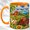 Orange, variant on Red Barn Farm Coffee Mug, Tractor Cow Mug, Ceramic 11 oz