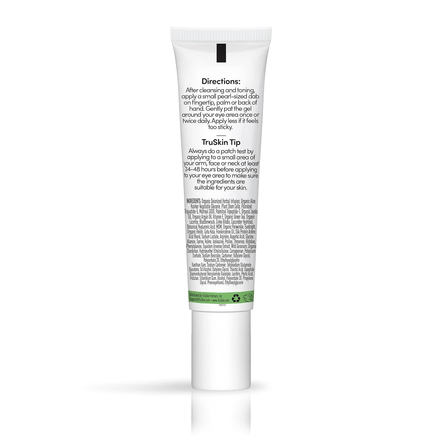 TruSkin Peptide Eye Gel – Under Eye Care with Peptides, Plant Stem Cells, Hyaluronic Acid – Improve Look of Dark Circles & Lines, 0.5 fl oz