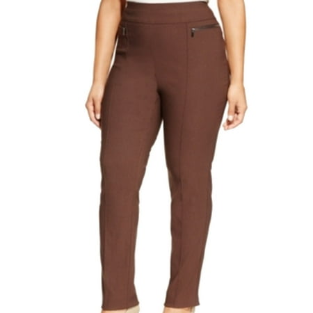 plus size brown plaid pants