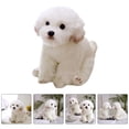 thumbnail image 2 of JUNWELL Stuffed Plush Dog Animal Puppy Toys Kids Animals Doll Maltese Baby Realistic Ornament Pillow Figurine Dolls Gifts, 2 of 7