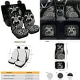 thumbnail image 4 of Yuyamidu Black Polynesia Car Seat Cover Sea Turtle Car Carpet Mats Steering Wheel Cover Seatbelt Pads Auto Handbrake Cover Set Coasters for SUV Van Sedan, 15 Piece, 4 of 6