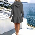 thumbnail image 5 of Guieoi Women's Fall/Winter Long-Sleeve Sweatshirt Dress with Light Fleece Lining and Lace Hem Gray XL, 5 of 5