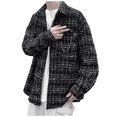 thumbnail image 5 of Vedolay Men's Lightweight Jackets 2023 Fall Blazer Jacket Cardigan Ribbed Jacket Outwear Black,2XL, 5 of 5