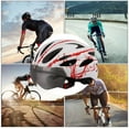 thumbnail image 4 of Jooan for Men Women with Safety Led Back Light Detachable Magnetic Goggles for Visor Mountain & Road Adjustable Adult Cycling Helmets, White Red, 4 of 8
