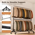 thumbnail image 5 of HOKEEPER 420lbs Load Commercial Industrial Grade Heavy Duty Z-Base Garment Rack with Add-On Clothes Hanging Bar, Height Adjustable Clothing Rack Silver, 5 of 8