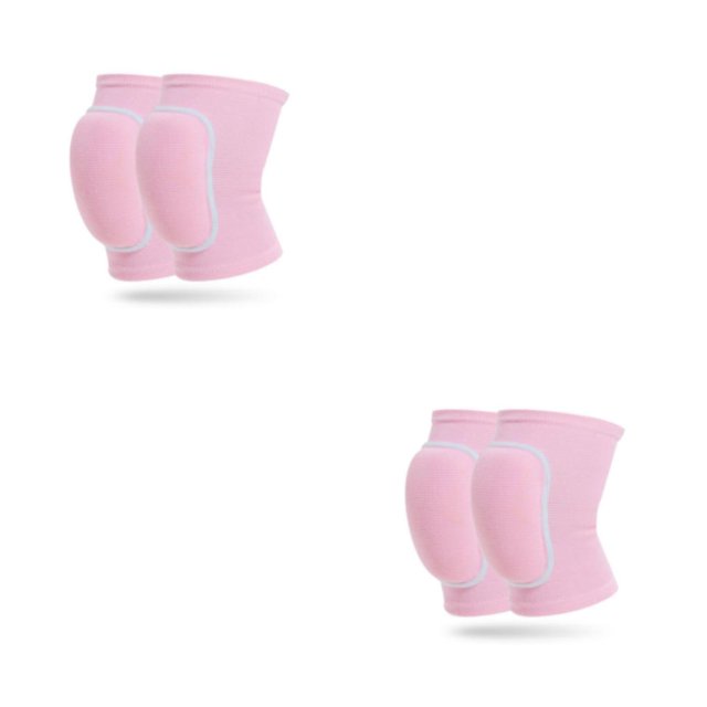 Wosthever 2 rodilleras de baile de poliéster, resistencia al impacto agradable a la piel, voleibol de relleno Extra grueso Rosado S 2Conjunto