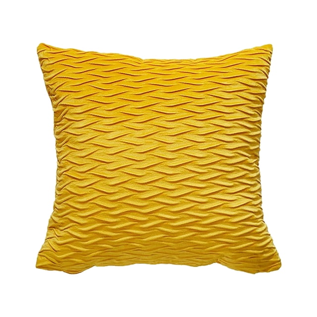 fheaev Solid Color Velvet Pleated Pillowcase Velvet Sofa Cushion Headboard Pillow Office Lumbar Support Waist Protection