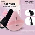 thumbnail image 2 of Set Powder Puff Scafps de terciopelo negro y rosa, 24 unidades, triangulares, 2 of 8