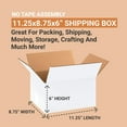thumbnail image 2 of Aviditi Cajas De Envío Blancas De 11.25 Pulgadas De Largo X 8.75 Pulgadas De Ancho X 6 Pulgadas De Alto (Paquete De 25) Cajas De Correo Pequeñas Y Medianas Para Sobres De Embalaje De Pequeñas Empresas, 2 of 5