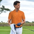 thumbnail image 2 of Wukai Orange Glitter Men’s Polo Shirts,Quick-Dry Athletic Shirt,Classic Fit Shirts-XX-Large, 2 of 8