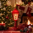 thumbnail image 5 of OANLKGI Christmas Lamp Post Light 8.46 x 3.15 IN Resin Design Resin Tabletop Lantern with Soft Warm Glow Holiday Street Lamp Decoration for Mantel Shelf Table christmas decorations Red, 5 of 5