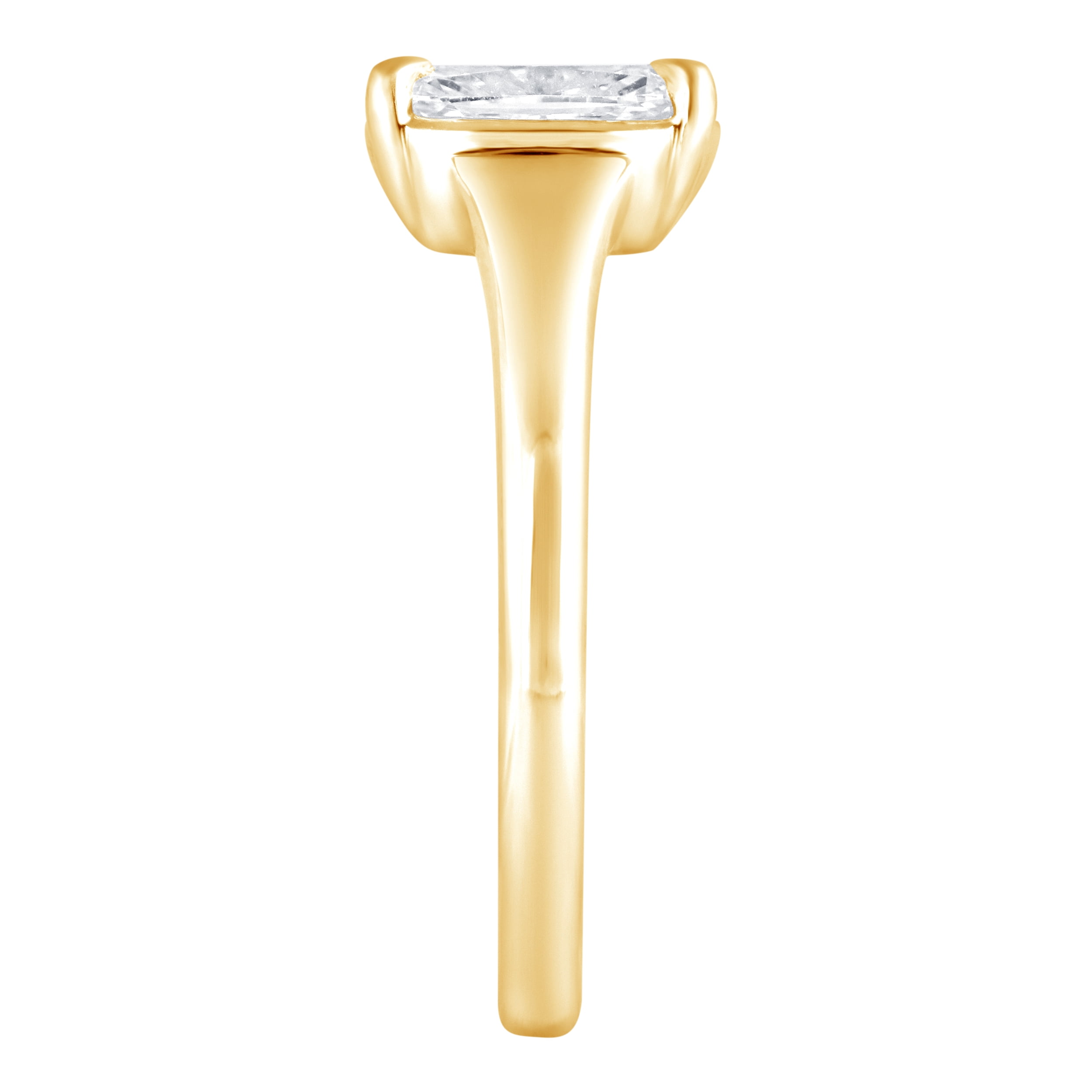 Brilliance Fine Jewelry Women's 1 Ct. Elongated Cushion Cut Lab Grown Diamond Ring in Gold Vermeil