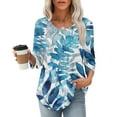 thumbnail image 1 of Weiqiqre Womens T Shirts Pleated Summer Tops 2025 Ruffle Bell Sleeve Fasion Trendy Spring Blouses, 1 of 9