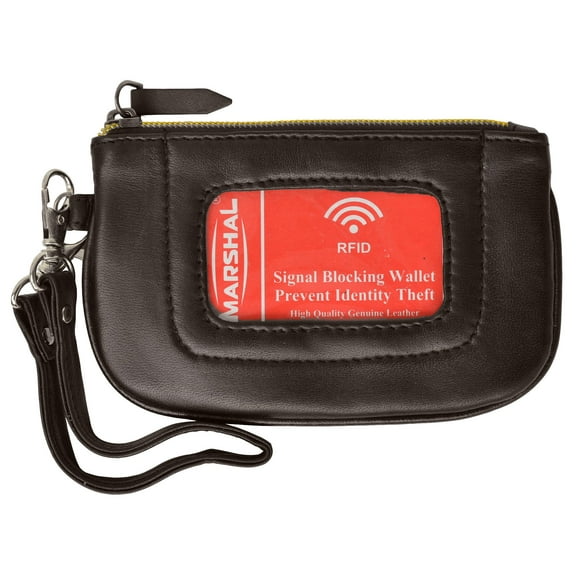 Women's Premium Leather RFID Blocking Safe Zip ID Pouch RFID P 1110 (C)