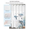 thumbnail image 2 of No Hook Shower Curtains with Snap-in Liner Set, Sea Turtle Coastal Waterproof Hotel Style Bathroom Shower Curtain, Summer Beach Coral Ocean Blue Nautical Mesh Top Window Bath Curtains 54''x78'', 2 of 6