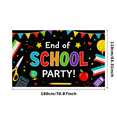 thumbnail image 3 of Colorful End of School Party Banner with School Supplies Elements Party Decorations Backdrop for Classroom Celebrations Photo Props Graduation Events, 3 of 8